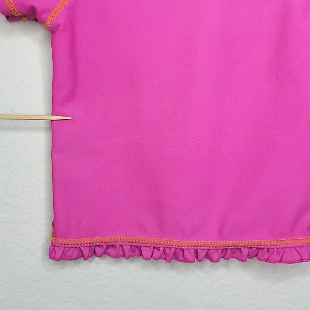 CARTER'S Floral Rash Guard Swim Tee Shirt size 3T Pink Green Blue Orange